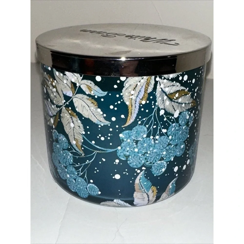 White Barn Cocoa-Roasted Chestnuts 3-Wick Scented Candle 14.5oz Lot of 2 Teal